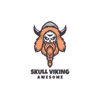 illustratie vectorafbeelding van schedel viking, goed voor logo-ontwerp vector