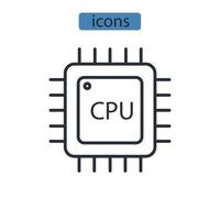 cpu-pictogrammen symbool vectorelementen voor infographic web vector