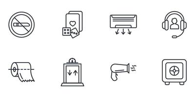 hotelservice pictogrammen instellen. hotel service pack symbool vector-elementen voor infographic web vector