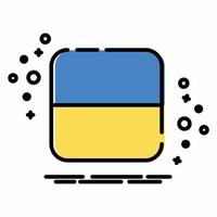 vierkant oekraïne vlagpictogram mbe-stijl vector