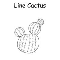 vector doodle illustratie van een cactus. handgetekende cactus. doodle lijn Mexicaanse cactus