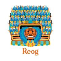 reog ponorogo in platte ontwerpstijl vector