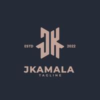 initialen monogram logo brief jk vector