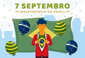 7 septembro onafhankelijkheidsdag van brazilië vlakke afbeelding ontwerp vector