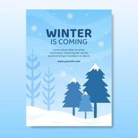 hallo winter sociale media poster sjabloon platte cartoon achtergrond vectorillustratie vector