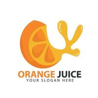 verse citrusvruchten, plakjes citrusvruchten met verse vloeistof. logo ontwerp inspiratie vector