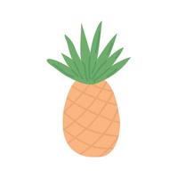 ananas, geschilderd in doodle stijl. zomer collectie. platte vectorillustratie vector