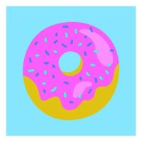 een donut in neontinten in de stijl van de jaren 90. platte vectorillustratie vector