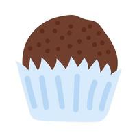 muffin of cupcake, getekend in doodle stijl. gezellige herfst. platte vectorillustratie vector