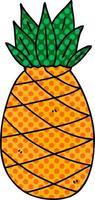 eigenzinnige cartoon ananas in stripboekstijl vector