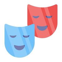 blij en verdrietig gezichtsmasker, theatermaskers icoon vector