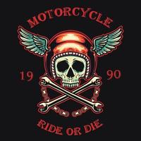 schedel helm motorfiets vector illustratie logo ontwerp