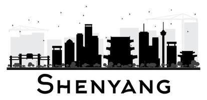 shenyang stad skyline zwart-wit silhouet. vector