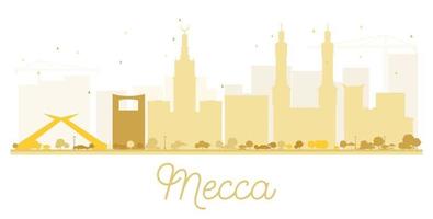 mekka stad skyline gouden silhouet. vector