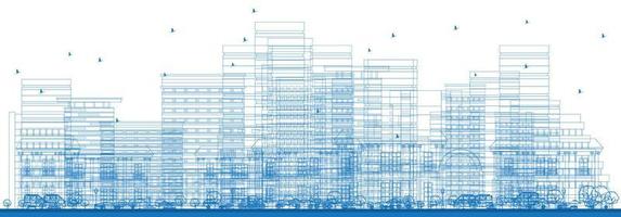 schets stad wolkenkrabbers. vectorillustratie. vector