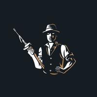 gangster vintage logo vector