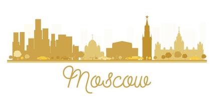 Moskou stad skyline gouden silhouet. vector