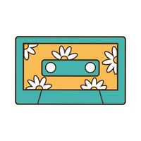 cassettebandje in retrostijl. platte vectorillustratie. vector