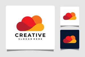 kleurrijke cloud logo sjabloonontwerp inspiratie vector
