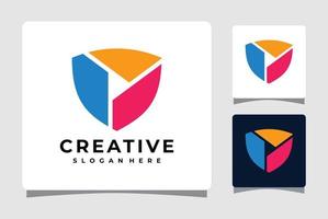 kleurrijke schild logo sjabloonontwerp inspiratie vector