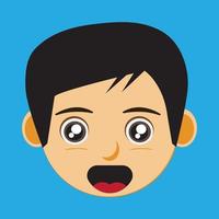 lachend Aziatisch jongensgezicht geschikt voor kinderproduct vector