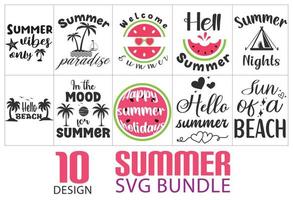 zomer SVG bundel, t-shirt design vector