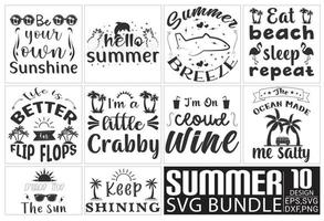 zomer SVG bundel, t-shirt design vector