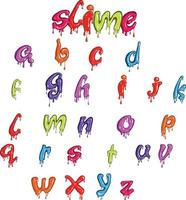 slijm kleurrijke kleine alfabetten vector