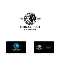 koraal vis logo ontwerp vector