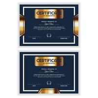 bundel creatieve gouden certificaat van waardering awardsjabloon vector