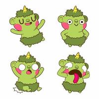 schattige ogre doodle sticker, goblin, troll, orc illustratie vector