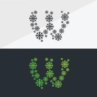 sneeuwvlok alfabet vector ontwerp kerst pictogram logo sneeuw sneeuwvlok eenvoudige kleur lijn pictogrammen sneeuw vector