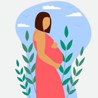 zwangere vrouw. bevalling, geneeskunde. vector illustratie