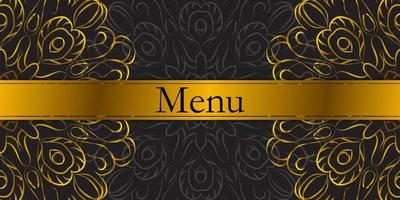menu voor een restaurant of café. vintage gouden mandala-patronen. vector illustratie