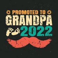 gepromoveerd tot opa 2022 vintage t-shirtontwerp vector