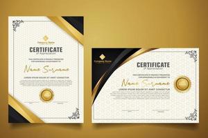 certificaatsjabloon met klassiek frame en modern patroon, diploma, vectorillustratie vector