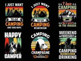 camping t-shirt ontwerp gratis download vector