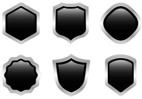 Gratis Black Steel Shield Vector