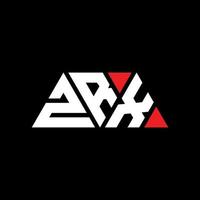 zrx driehoek brief logo ontwerp met driehoekige vorm. zrx driehoek logo ontwerp monogram. zrx driehoek vector logo sjabloon met rode kleur. zrx driehoekig logo eenvoudig, elegant en luxueus logo. zrx
