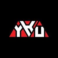 yku driehoek brief logo ontwerp met driehoekige vorm. yku driehoek logo ontwerp monogram. yku driehoek vector logo sjabloon met rode kleur. yku driehoekig logo eenvoudig, elegant en luxueus logo. yku
