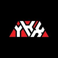 ykx driehoek brief logo ontwerp met driehoekige vorm. ykx driehoek logo ontwerp monogram. ykx driehoek vector logo sjabloon met rode kleur. ykx driehoekig logo eenvoudig, elegant en luxueus logo. ykx