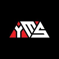 yms driehoek brief logo ontwerp met driehoekige vorm. yms driehoek logo ontwerp monogram. yms driehoek vector logo sjabloon met rode kleur. yms driehoekig logo eenvoudig, elegant en luxueus logo. yms