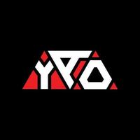 yao driehoek brief logo ontwerp met driehoekige vorm. yao driehoek logo ontwerp monogram. yao driehoek vector logo sjabloon met rode kleur. yao driehoekig logo eenvoudig, elegant en luxueus logo. jaaa