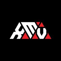 xmv driehoek brief logo ontwerp met driehoekige vorm. xmv driehoek logo ontwerp monogram. xmv driehoek vector logo sjabloon met rode kleur. xmv driehoekig logo eenvoudig, elegant en luxueus logo. xmv
