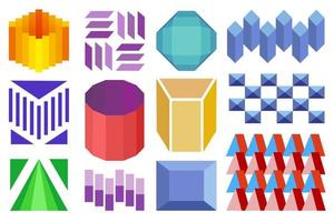 geometrische ontwerpelementen in verschillende kleuren. kleurrijke abstracte vormen voor uw ontwerpelementen. vector