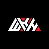 wkh driehoek brief logo ontwerp met driehoekige vorm. wkh driehoek logo ontwerp monogram. wkh driehoek vector logo sjabloon met rode kleur. wkh driehoekig logo eenvoudig, elegant en luxueus logo. wkh