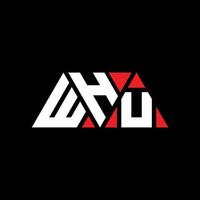 whu driehoek brief logo ontwerp met driehoekige vorm. whu driehoek logo ontwerp monogram. whu driehoek vector logo sjabloon met rode kleur. whu driehoekig logo eenvoudig, elegant en luxueus logo. wat?