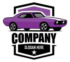 muscle car-logo - vectorillustratie, embleemontwerp op witte achtergrond vector