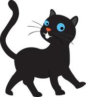 zwarte kat silhouet op witte achtergrond. pictogram vectorillustratie. concept voor logo, print, sticker. vector