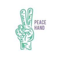 illustratie vrede hand logo vintage vector
